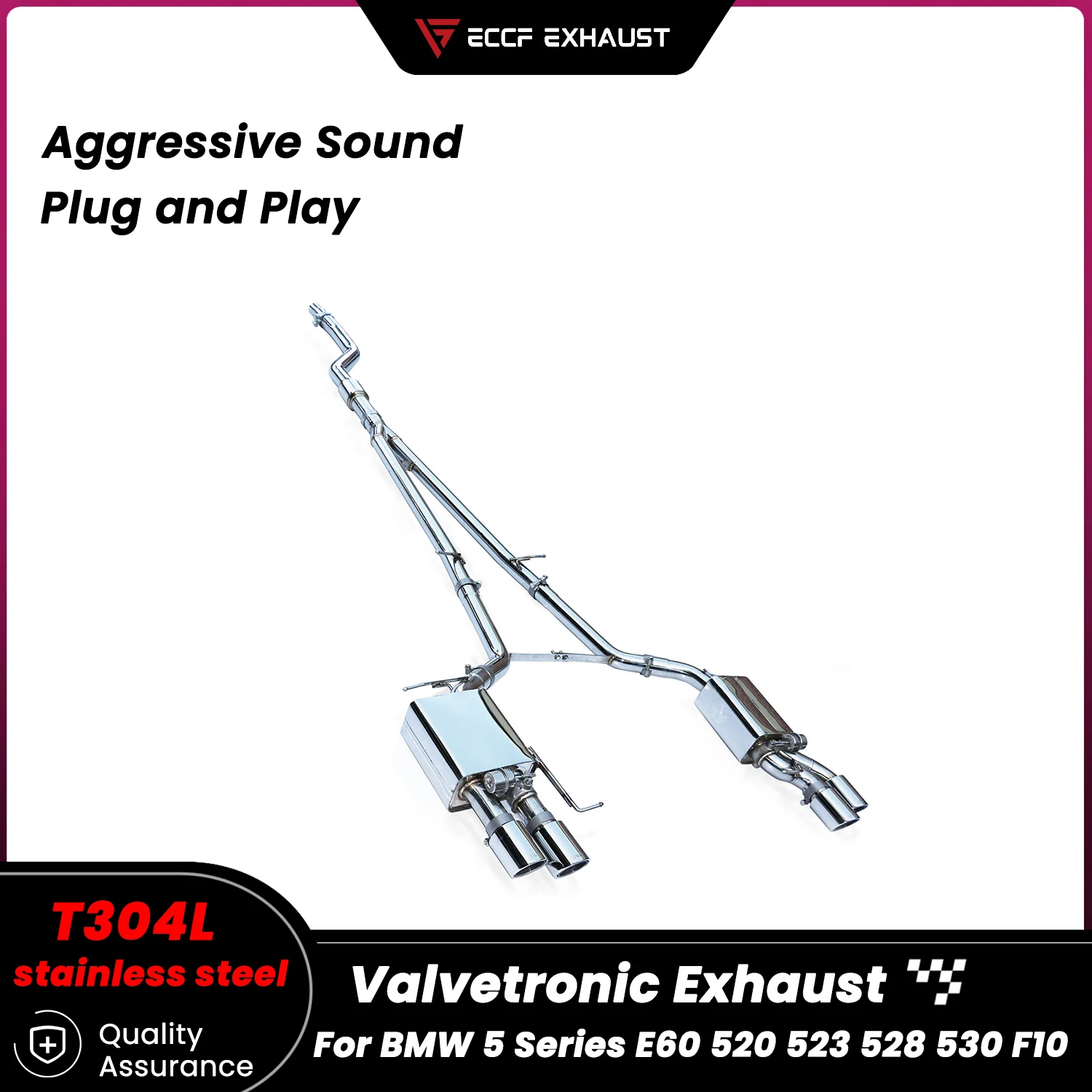 Aggressive Sound Pneumatic Valve Catback Exhaust for BMW 5 Series E60 520 523 528 530 F10 Unleash Maximum Performance