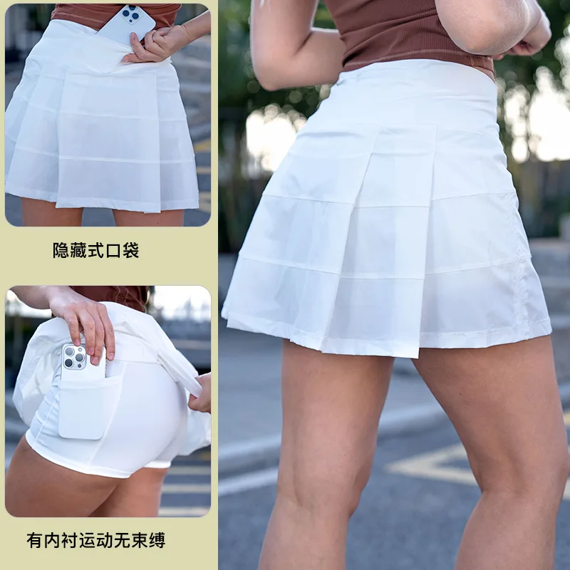 

Cross-border summer sports tennis skirt, yoga short skirt, outdoor anti-glare golf pleated skirt