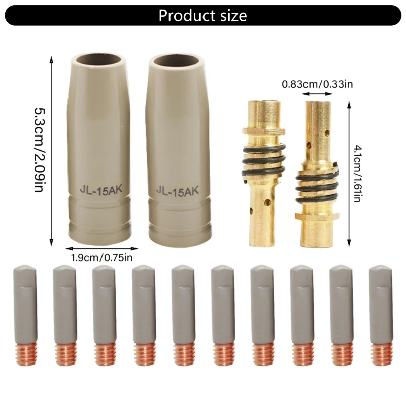 14Pcs 15AK Coating Welding Nozzle With Protective Coating Protective Sleeve