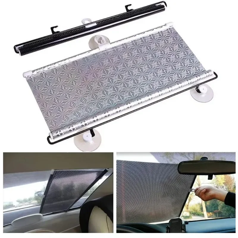 Retractable Sunshade Suction Cup Automatic Roller Blind Portable Drapeblind Without Drilling Car Home Window Blackout Curtains