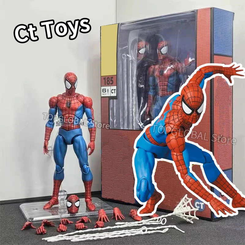 New CT Toys Spiderman Figure Mafex 185 Miles Morales 2099 Classic Costume Spider-Man Action Figure Anime Mafex185 Figurine Toys