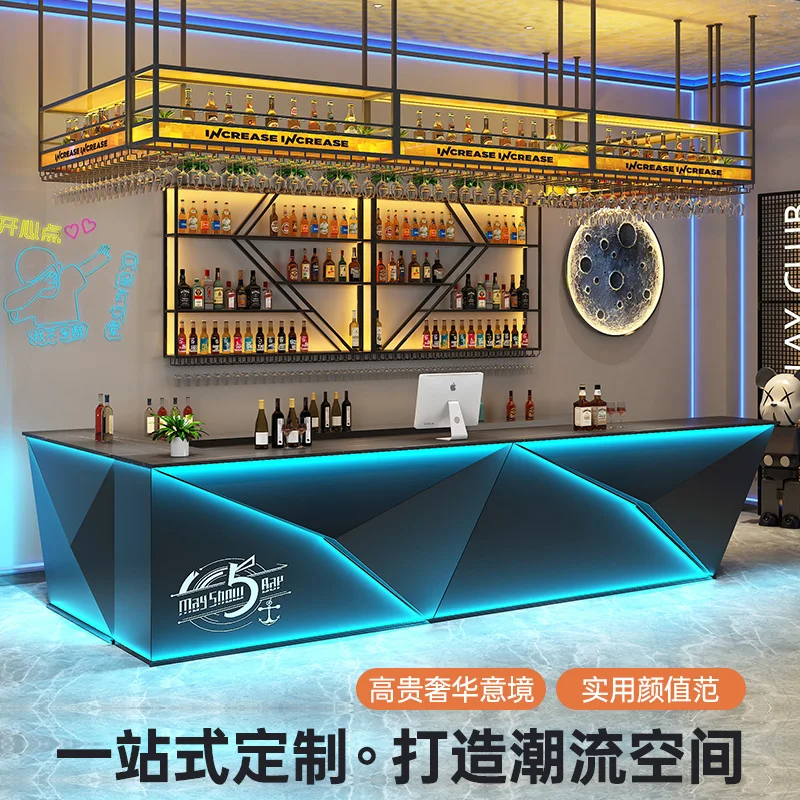 

Iron bar bar Internet cafe billiards industrial style cashier corner counter commercial reception desk