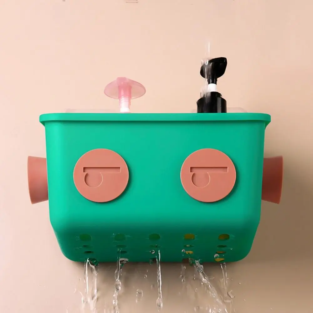 Wall-mounted Toy Storage Basket Traceless Space-saving Bathroom Storage Rack Plastic Snack Storage Basket Children's Room