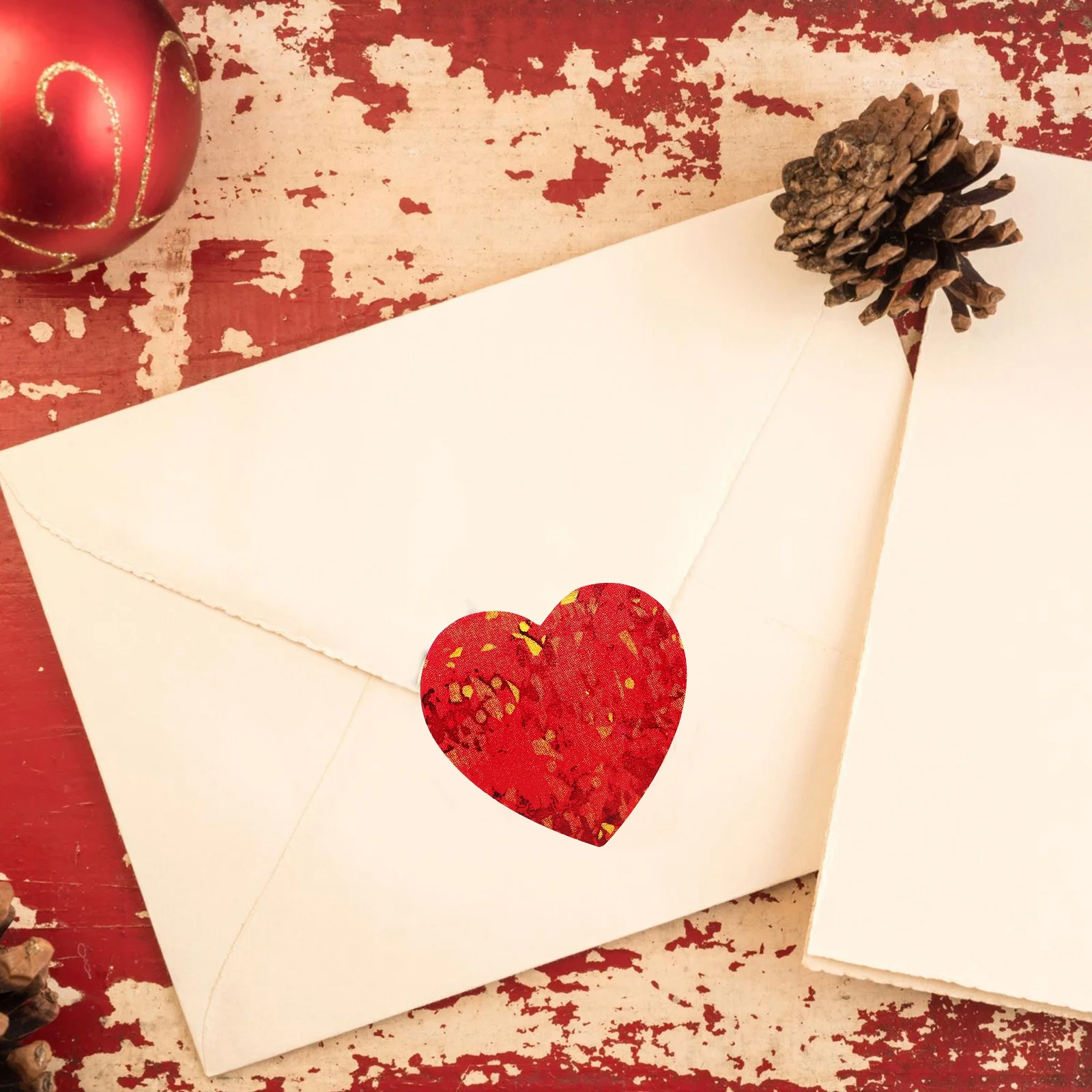 

1 Roll Heart Stickers Valentine's Day Gift Seal Labels Wedding Envelope Seal Stickers Decorative Heart Shape Labels