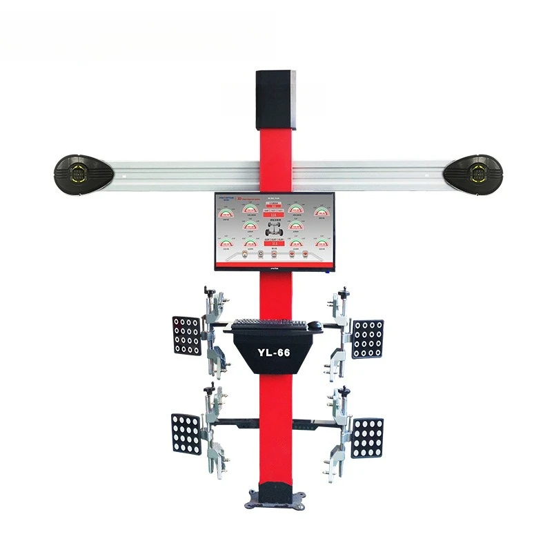 

3D четырехколесный выравниватель, одноэкранный, четырехколонный, большой ножничный подъемник, оборудование для ремонта автомобилей, бесплатное обновление