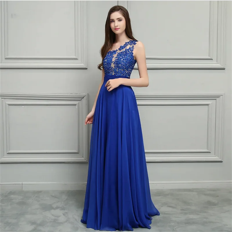 

Customized Royal Blue Chiffon Prom Dress 2025 One Shoulder Lace Vintage Evening Dress Vestido Elegante Mujer Para Fiesta
