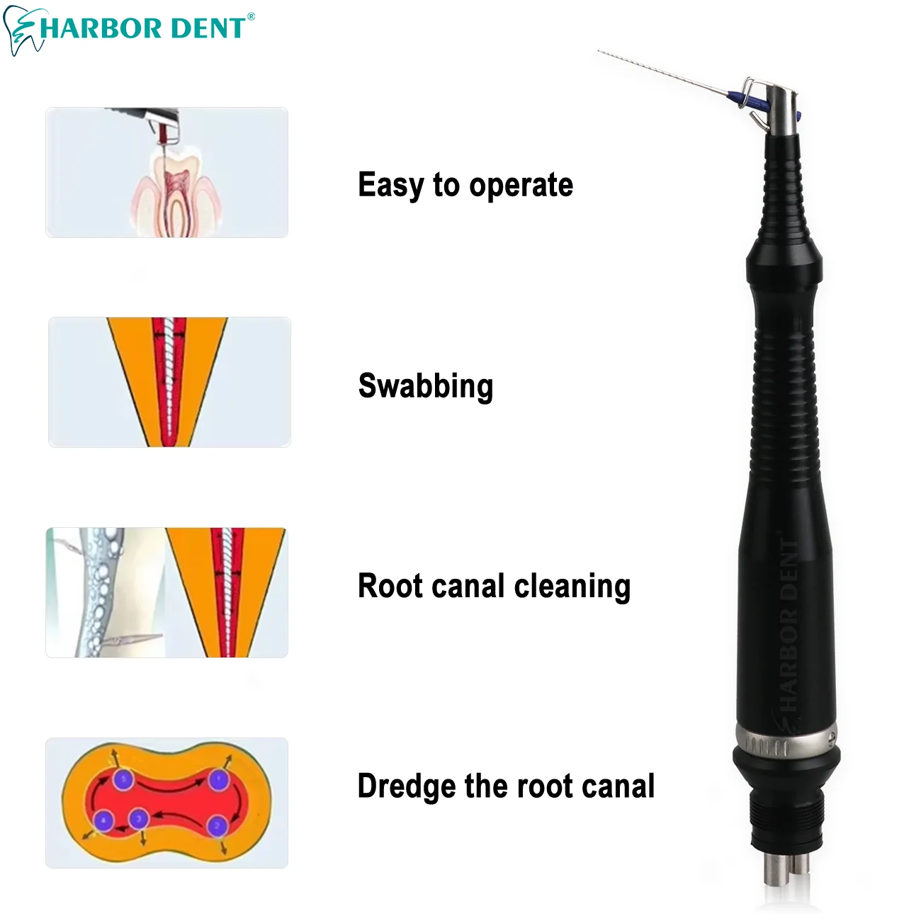 4 Holes Dental Air Sonic Endo Irrigator With 12Pcs File needles Ultrasonic Root Canal Cleaning Handpiece Dentistry Tools