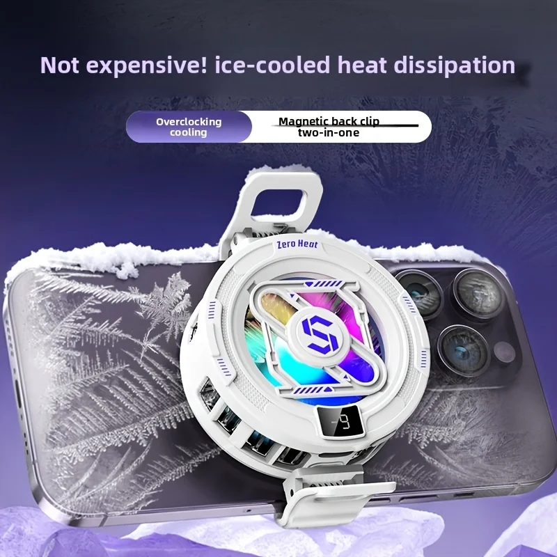 W&O Magnetic Phone Cooler, 15W Mobile Phone Cooling Fan, Magnetic or Backplate Attachment, Ultra-fast Cooling