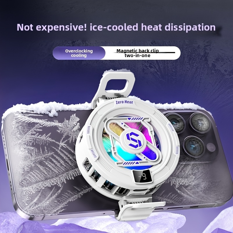  W&O Magnetic Phone Cooler, 15W Mobile Phone Cooling Fan, Magnetic or Backplate Attachment, Ultra-fast Cooling 