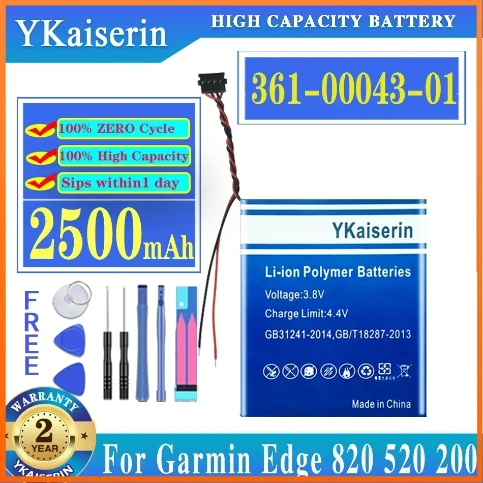 2500mAh GPS Battery 361-00043-01 For GARMIN Edge 200 205 500 520 Edge Explore 820 GPS 520 Plus