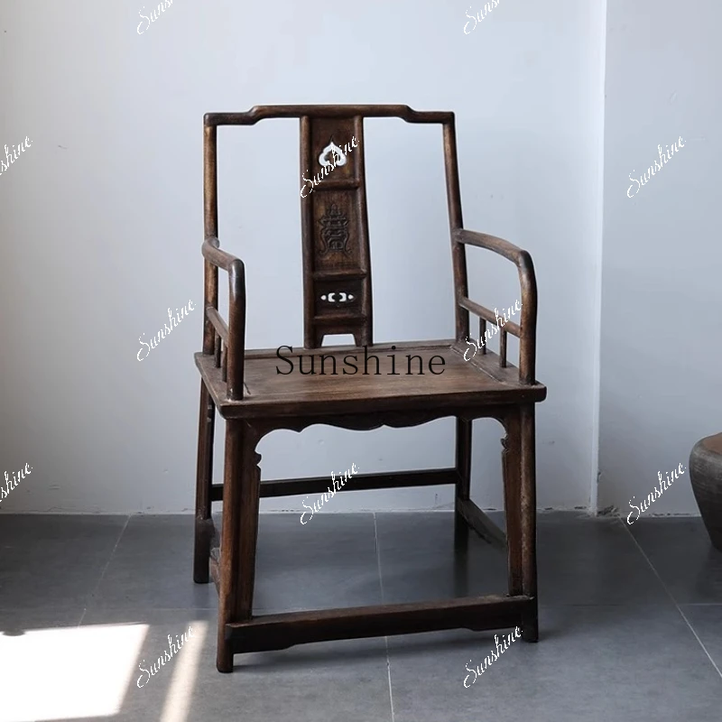 Ruyi official hat chair three-piece coffee table combination Taishi chair antique and old  FT