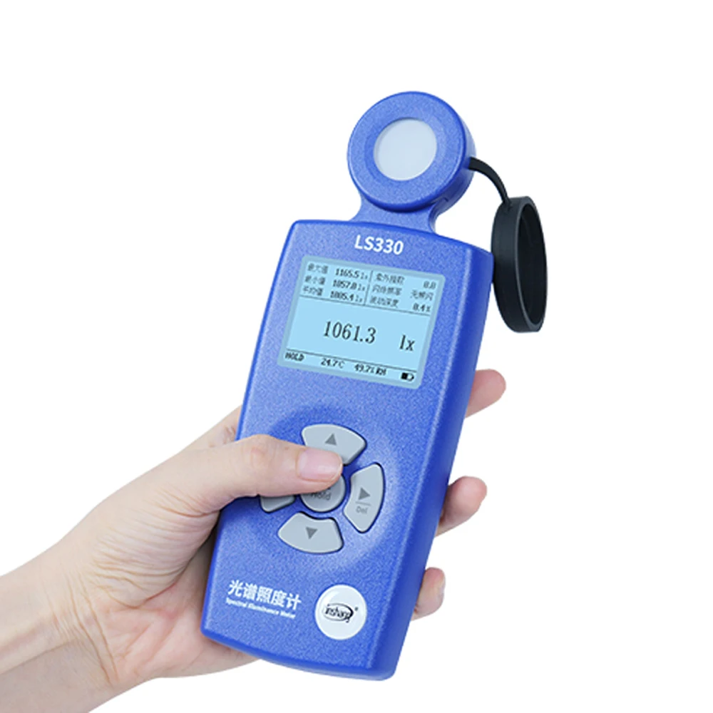 Lux Meter LS330 Spectral Illuminance Meter Digital Luxometer Measurement of Lux, CCT UVI CRI Ra Lx FC Flicker Frequency etc.