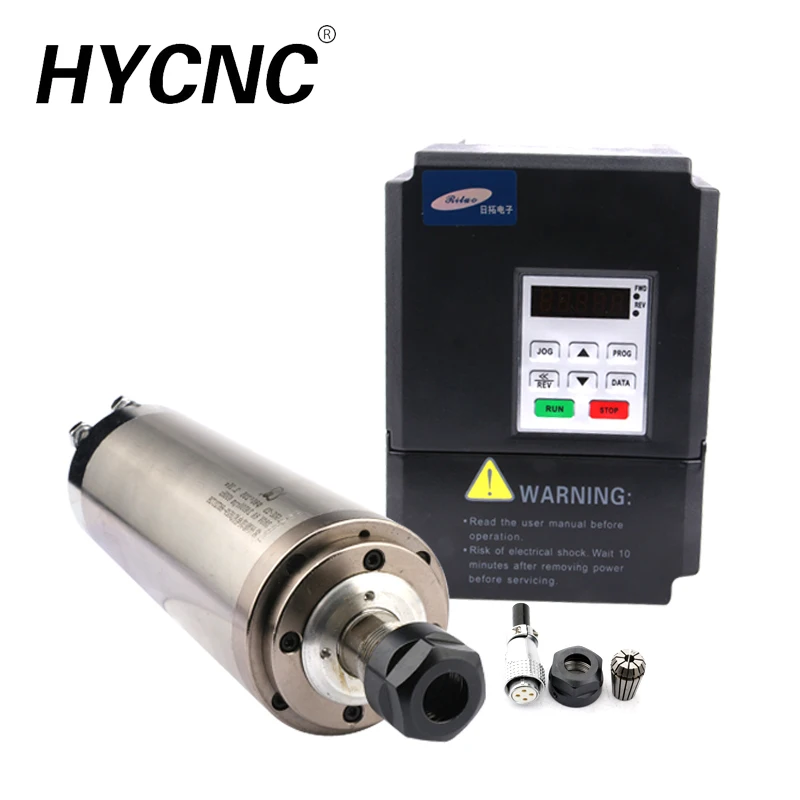 HYCNC HQD Cnc Router Machine Tool Spindle Motor 2.2kw Water Cooled Lathe Boring Woodworking High Speed Milling Spindle Cnc Er20