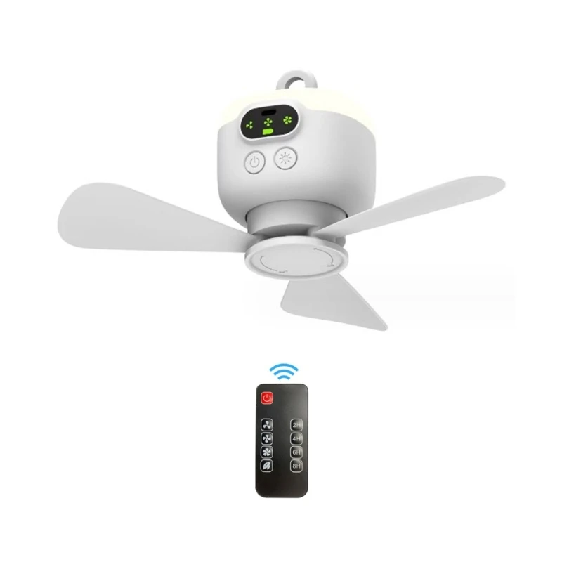 

USB Ceiling Fan with Remote 4Speeds Ceiling Fan Hangings Fan 8000mAh Battery Dropship