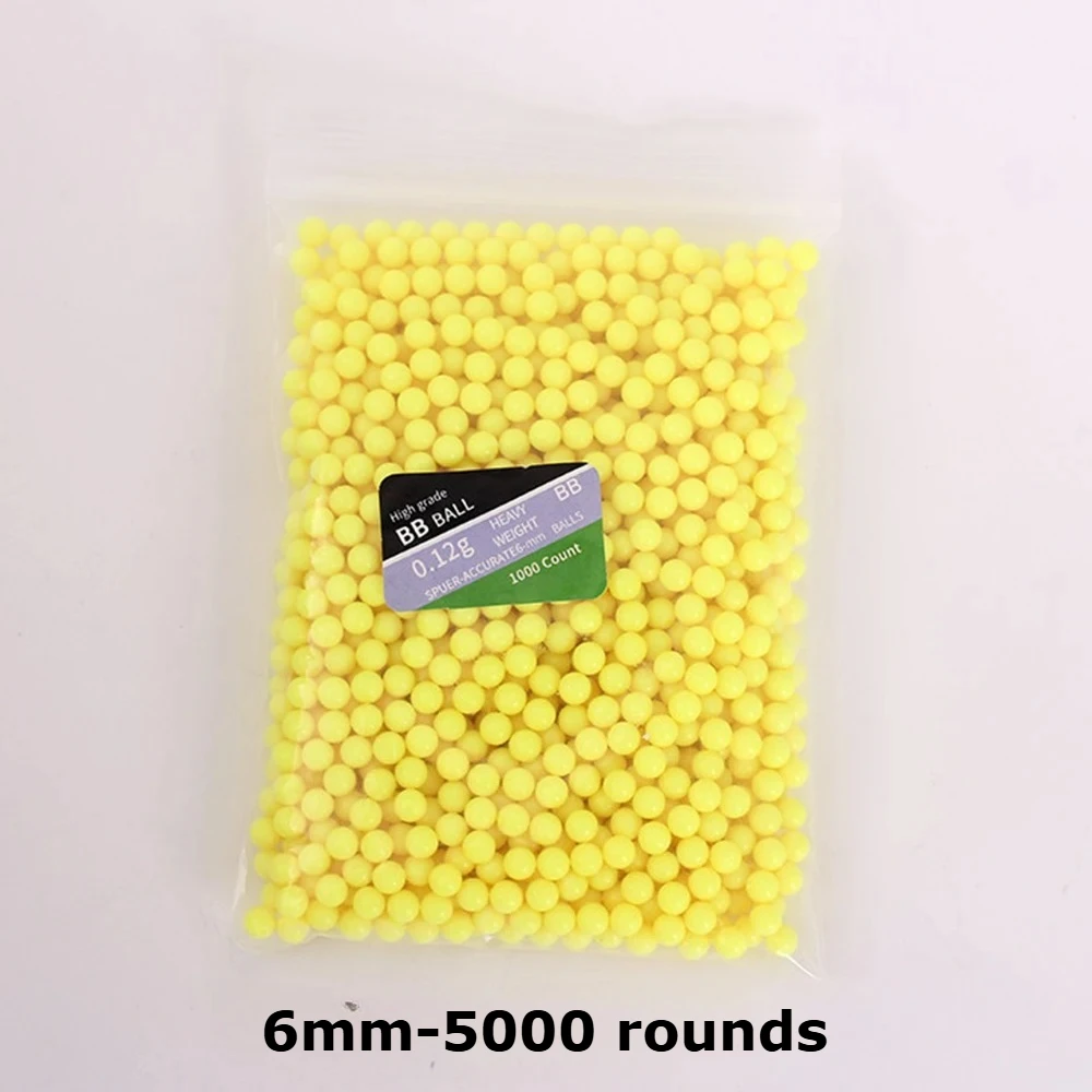 1000/10000 rondjes Airsoft BB's kogels 0,12g jacht schieten 6mm BB Strikeball geweer plastic ballen gele paintball - afbeelding 1
