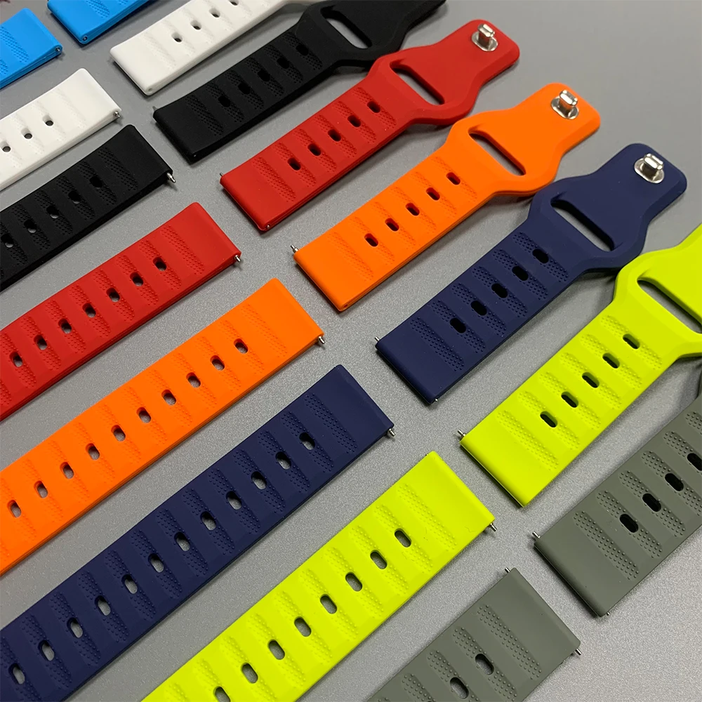 20mm 22mm Silicone Strap For Huami AMAZFIT BIP 6 5 GTS 4 mini CHEETAH Sports Bracelet For AMAZFIT BALANCE 2 GTR 4 3pro 2e Band