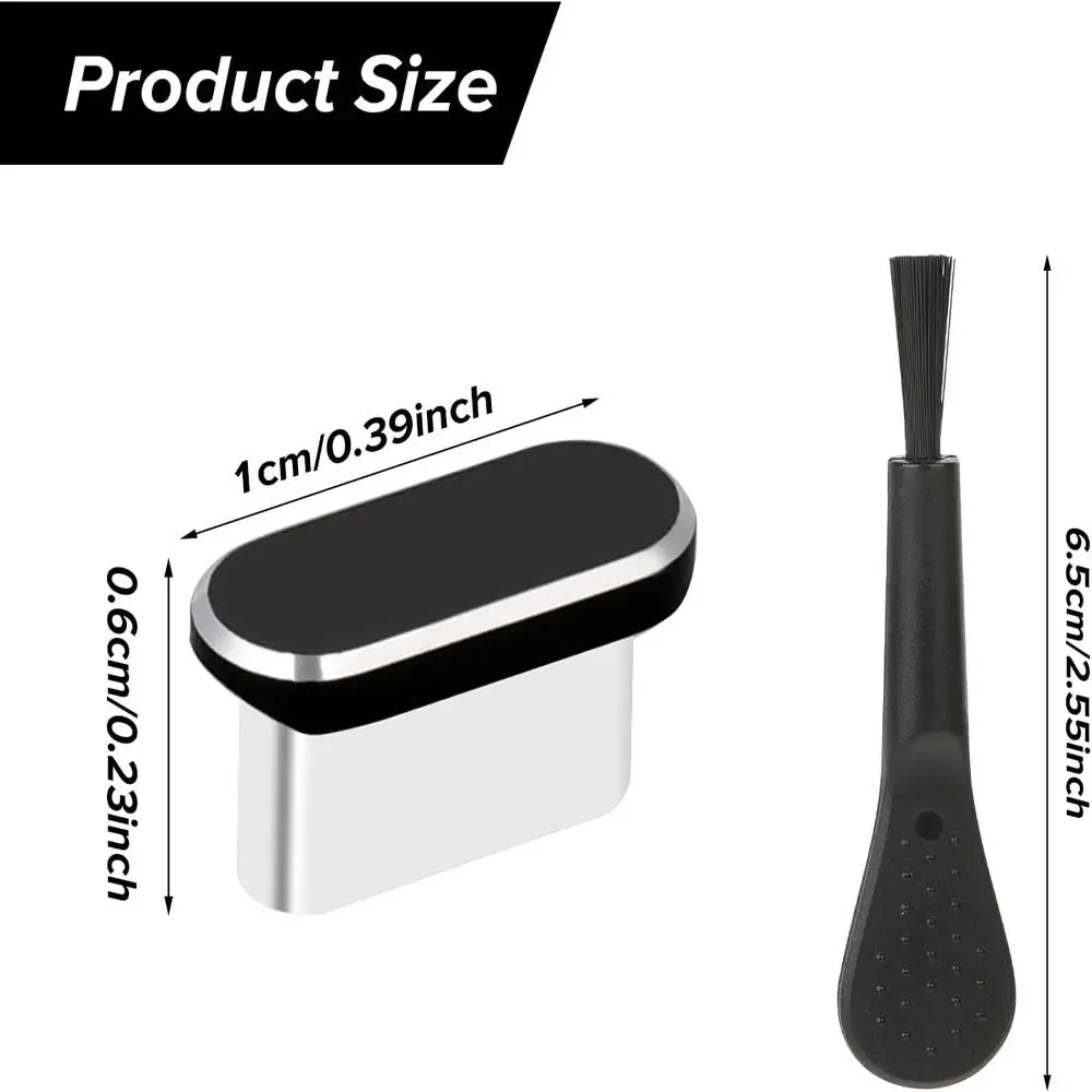 Picture 5: 5 Pcs Type C Phone Dust Plug With Cleaning Brush Anti Dust Port Cover Caps For iPhone 15 16 Huawei Xiaomi USB Type C Smart Phone