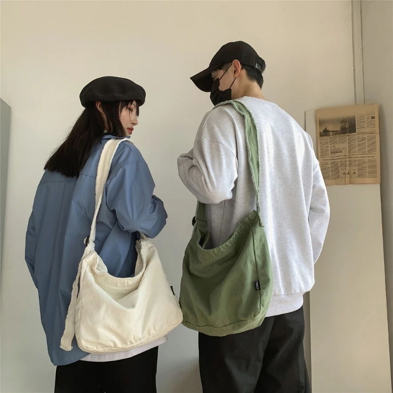 Aesthetic Shoulder Bag for Women Student Book Bag Casual Bag Canvas Crossbody Bag Large Capacity Bag