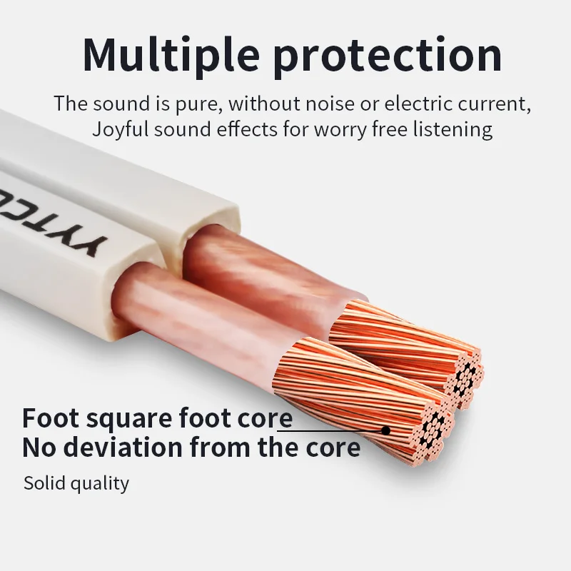 YYTCG DIY Loud Speaker Cable Hi-Fi Audio Line Cable Oxygen Free Copper Speaker Wire for Amplifier Home theater KTV DJ System