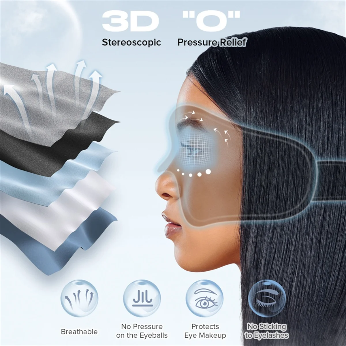 A20M 3D Bluetooth Schlafmaske Kopfhörer Augenmaske Bequeme drahtlose Musik Schlafmaske Rauschunterdrückung Blackout Schlafmaske