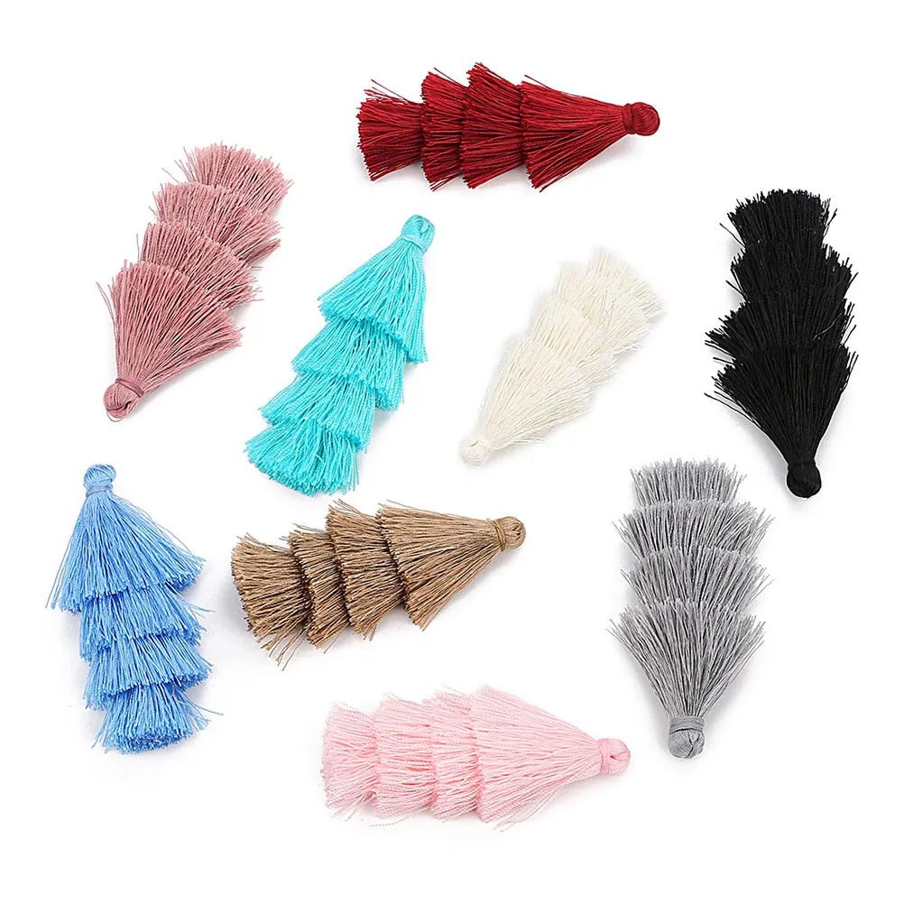 

4Pcs Tassel Earrings Four Layer Long Colored Hanging Pendant Suitable for DIY Keychain Jewelry Gift Tassel Jewelry Dangler