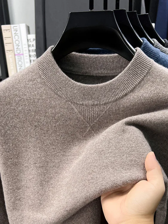 

Men's Camere Knitted Sweater f High Collar Thi Warm Pure Color Busin Casual Sle Long Sve Autumn Winter Top