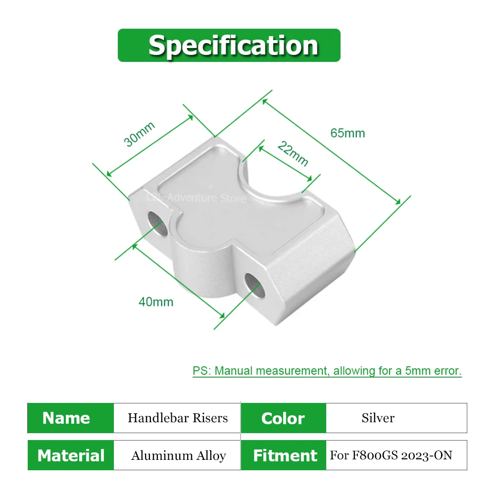 For F800GS 2023 2024 2025 Motorcycle Handlebar Riser Lift Extension For F 800 GS 800GS Handle Bar Clamp Heighten 30MM Rise Mount