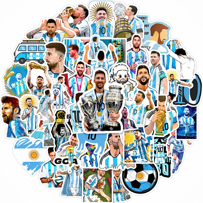 50PCS Lionel Messi Personality Originality Stickers Football SuperStar Cartoon Image Phone/suitcase Waterproof Graffiti Sticker