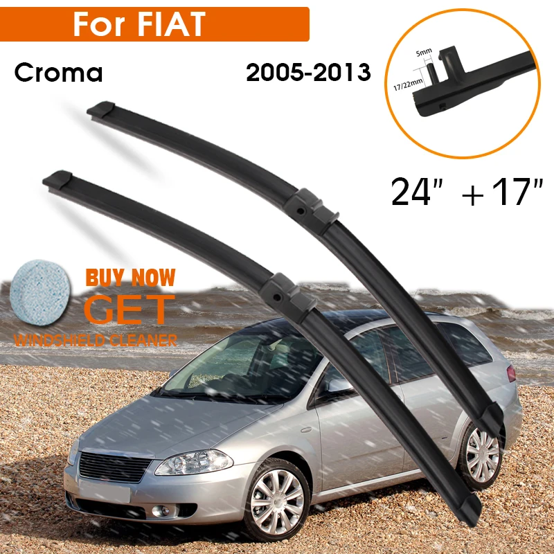 

Щетки стеклоочистителя для FIAT Croma 2005-2013, резиновые силиконовые сменные, для лобового стекла, 24+17 дюймов, LHD/RHD, автоаксессуар