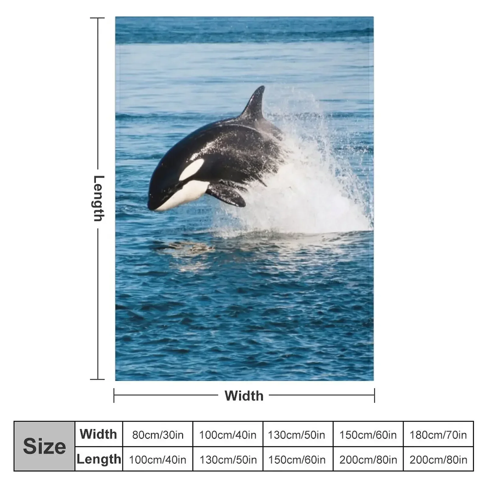 Killer whale orca jumping Throw Blanket Large Winter beds Blankets