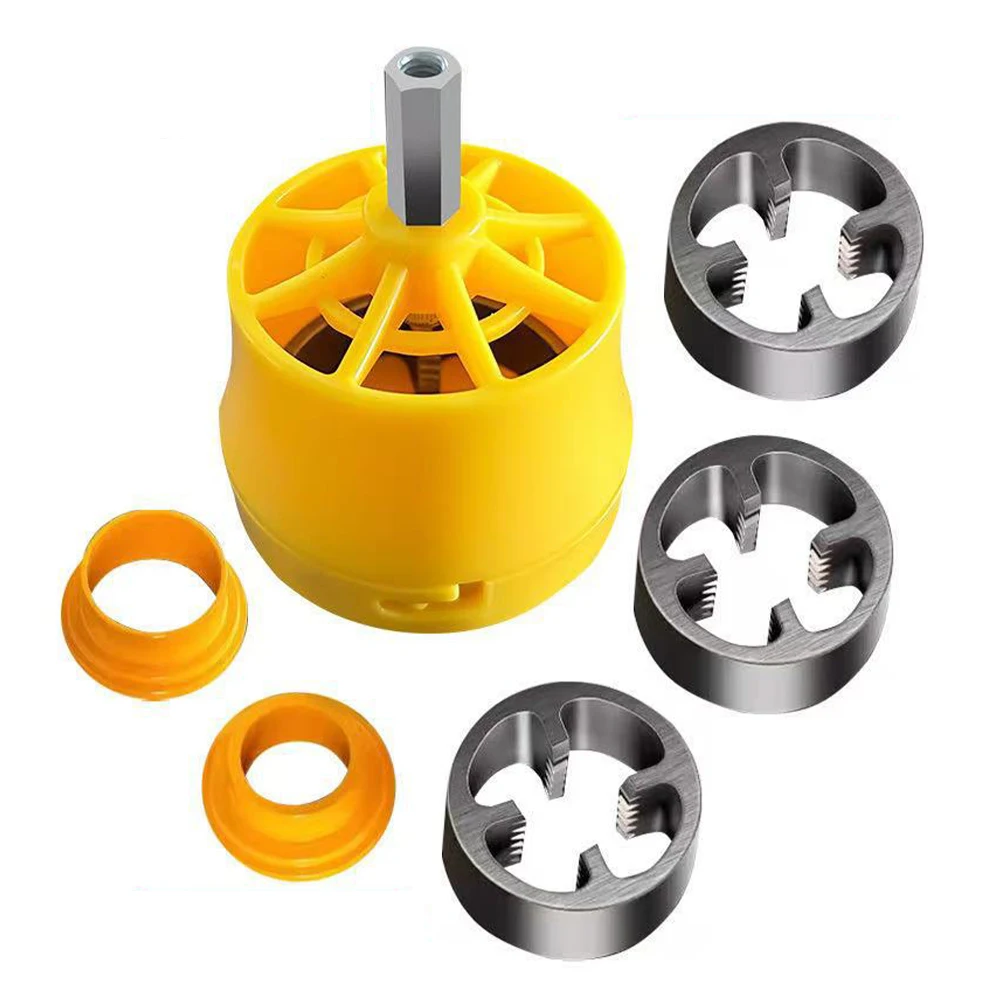 PVC Pipe Threader Kit Pipe Threader Pipe Versatile PVC Pipe Threader Kit 4-Point & 6-Point Compatible Tool Power Tools