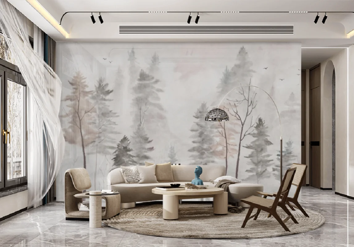 

Customized Mural Wallpaper Abstract Forest Background Wall