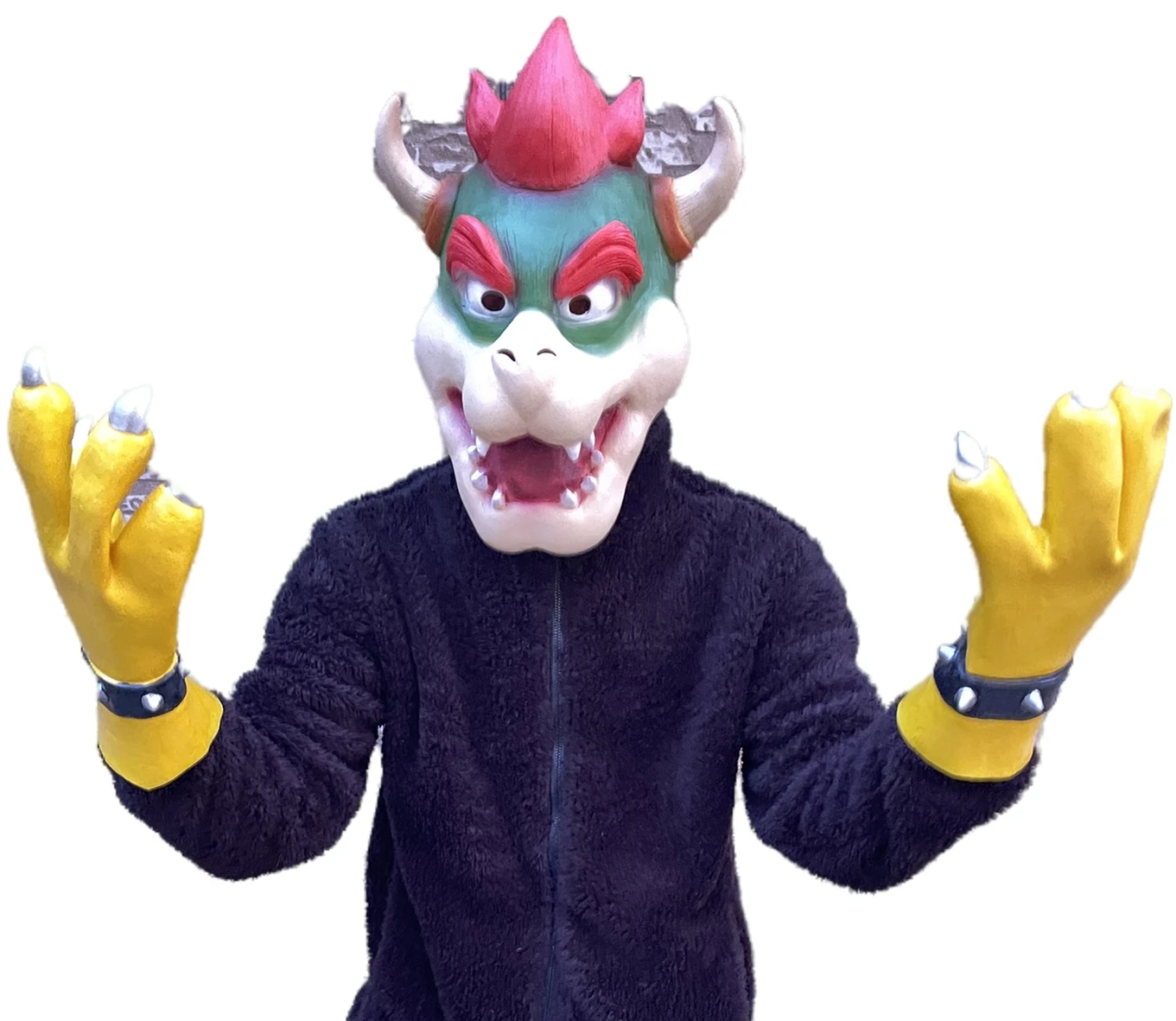 Bowser King Koopa Latex Mask and claws Gloves Super Bros Monster Villain Cosplay Halloween Costume Props for Adult