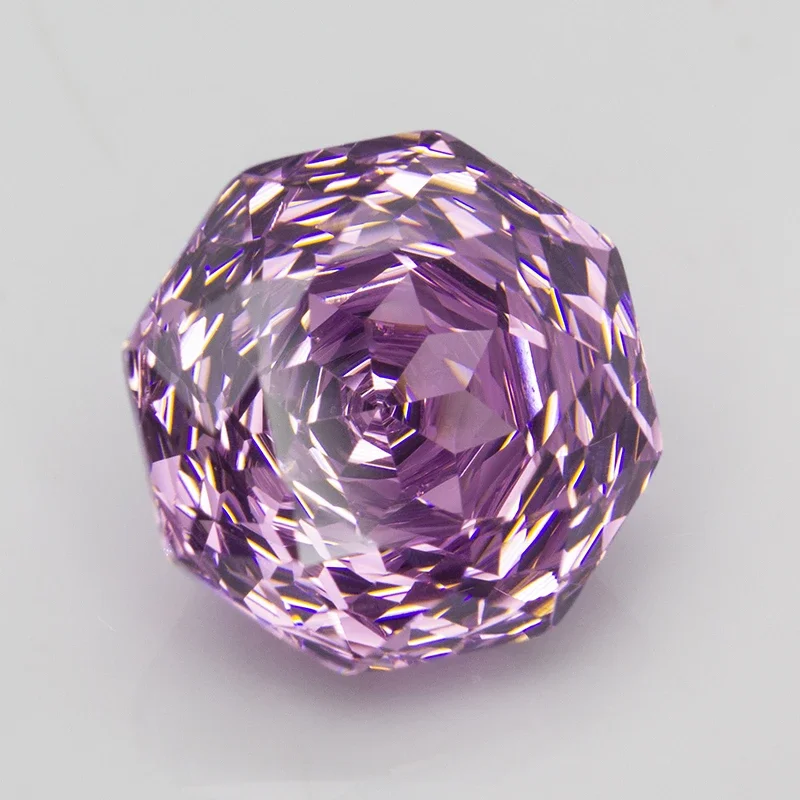 New 5A Fancy Purplish Pink Millennium Octagon Rose Cut Cubic Zirconia Loose stones for Jewerly Making