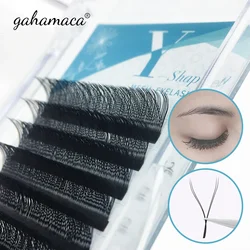 GAHAMACA – Extensions de cils noirs en forme de y, faux cils pré-arrangés, en forme d'éventail de Volume, à deux pointes C/D/L/LU, boucles individuelles