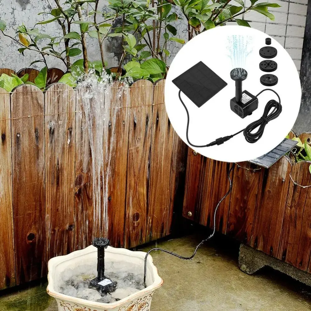Mini Solar Panel Water Pump 4 Nozzles DIY Solar Fountain Pump 200L/H DC Brushless Solar Water Fountain Bird Bath view 3