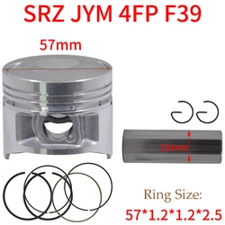 2088 Motorcycle 57 mm Piston 15 mm Pin Ring Set Kit Assembly For Yamaha SRZ150 JYM150 SRZ JYM 150 150cc Engine Spare Parts