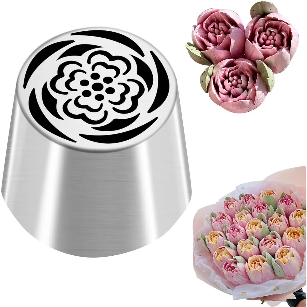 

Piping Tip, Stainless Steel Extra Large Piping Tip for Cake Decorating, Pastry Cupcake Flower Frosting Piping Kit Cake D