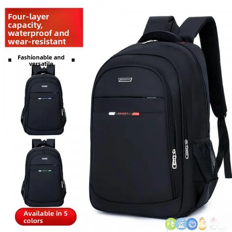 

High Capacity Nylon Business Backpack Unisex Travel Anti-Theft Double Shoulder Bag for Men And Women Youth Vertical Square Shape