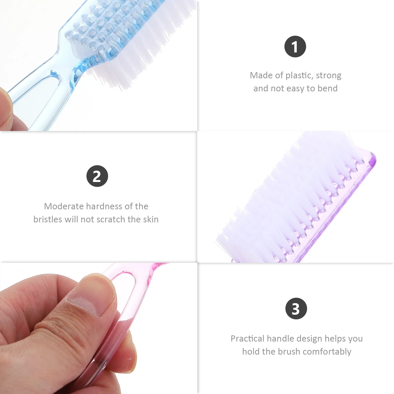 

15pcs Nail Cleaning Brushes Manicure Pedicure Fingernail Scrub Tool Household Cleaner Durable PP PS Non Damaging Practical Gift