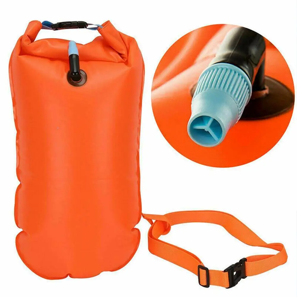 Inflatable Open Swimming Buoy Tow Float Dry Bag Double Air Bag with Waist Belt Water Play Supplies Swimming Accessories Training