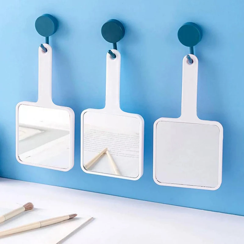 مرآة مكياج على شكل نجمة متدرجة قابلة للطي/غير قابلة للطي، مرآة مكياج محمولة باليد، مقبض عنبر الطالب، مرآة على شكل قلب للفتيات