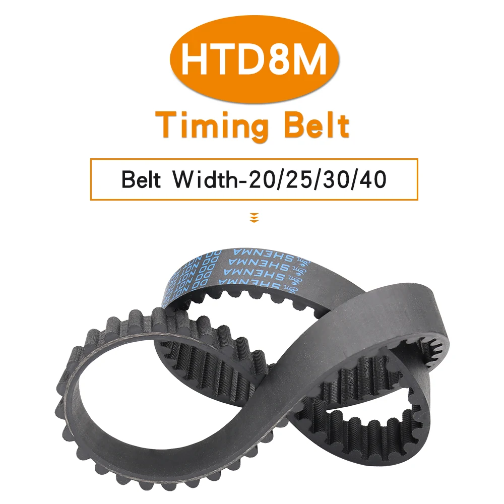 Toothed Belt HTD8M-1536/1544/1552/1560/1576/1584/1600/1608/1616/1624/1632 Pitch 8 mm Rubber Machine Belt Width 20/25/30/40 mm