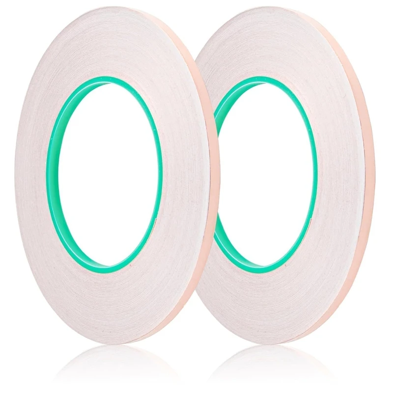 PORK-2PCS Nastro schermante in rame da 1/4 pollici X 164 piedi, nastro in lamina di rame e nastro schermante in rame per adesivo conduttivo in nastro di rame