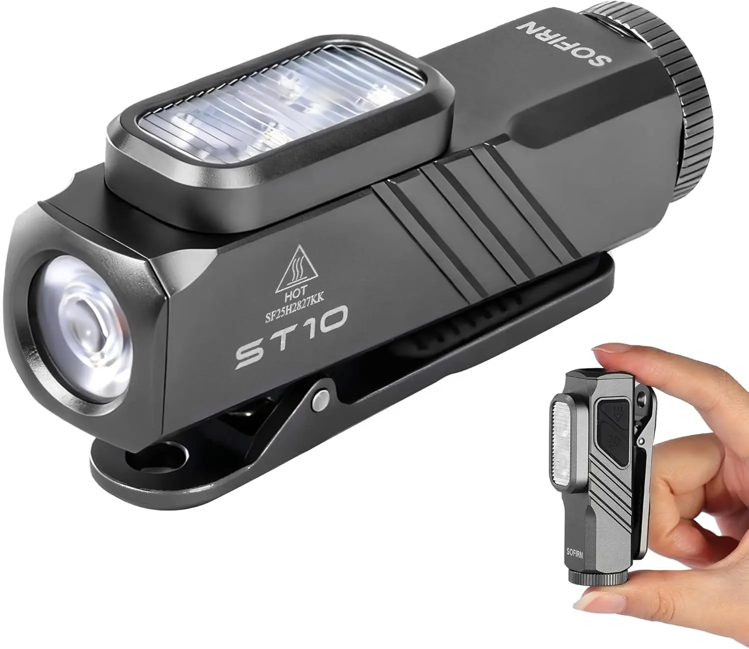 

ST10 Rechargeable Clip-On Flashlight 1000 Lumens, 660nm Red Light, IPX6, Magnetic Pocket Light for Cycling, Camping, Signaling