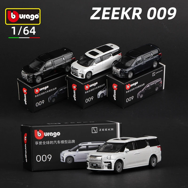 

Bburago 1:64 ZEEKR 009 Car Model MPV Die Cast Vehicles Toys Diecast Voiture Gift Collection