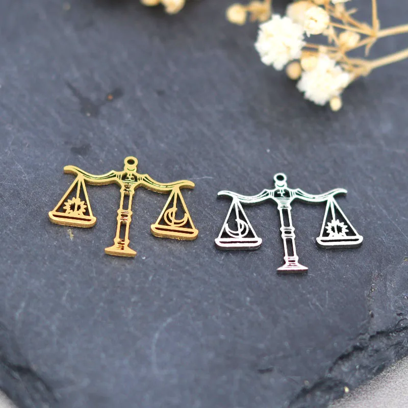 3pcs Libra Scale Charms DIY Handmade Pendant for Jewelry Making Bracelets Earrings Stainless Steel Scale of Justice Materials
