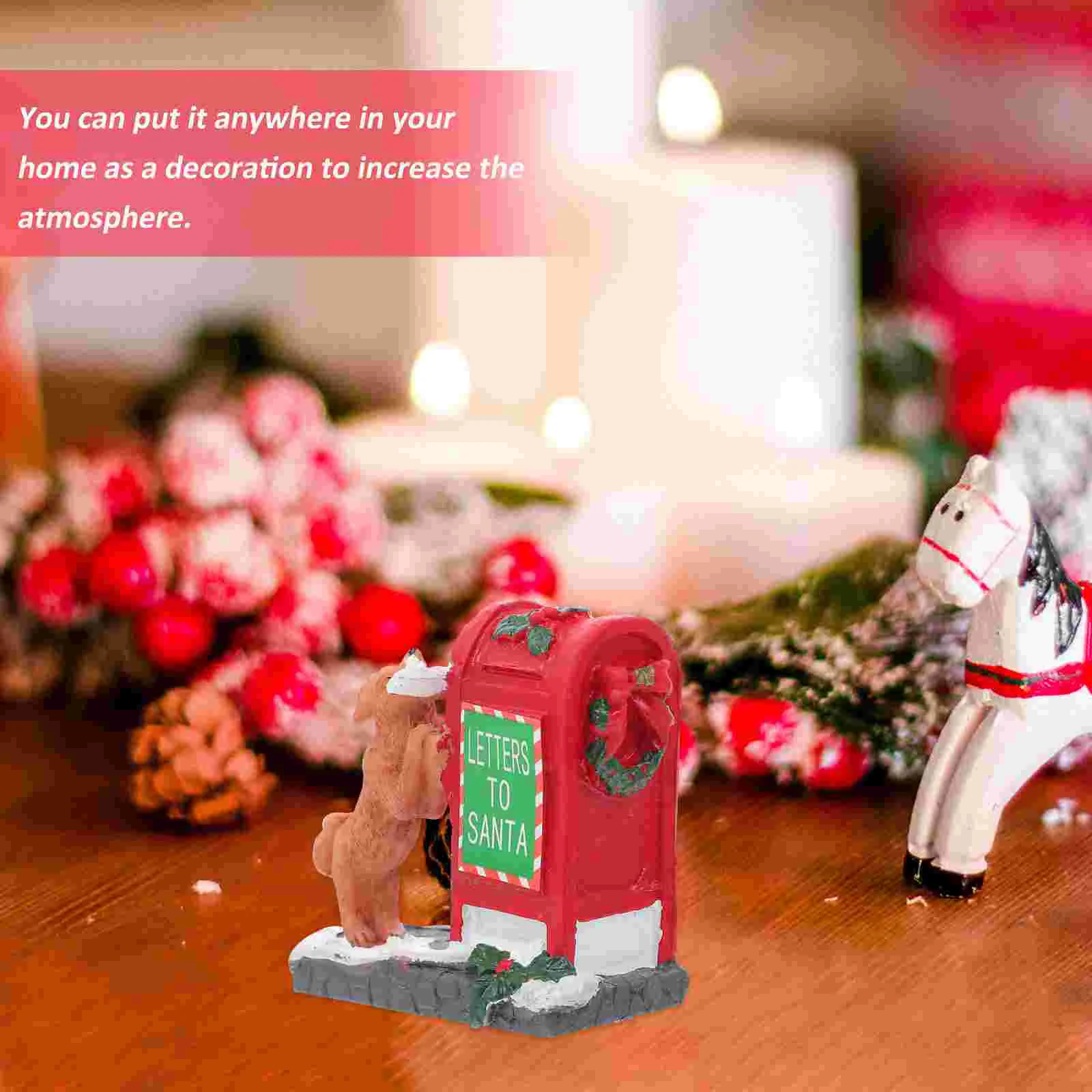 Enchanted Mailbox Christmas Decor Garden Sculpture Handicraft Ornaments Decorations Tabletop Statue