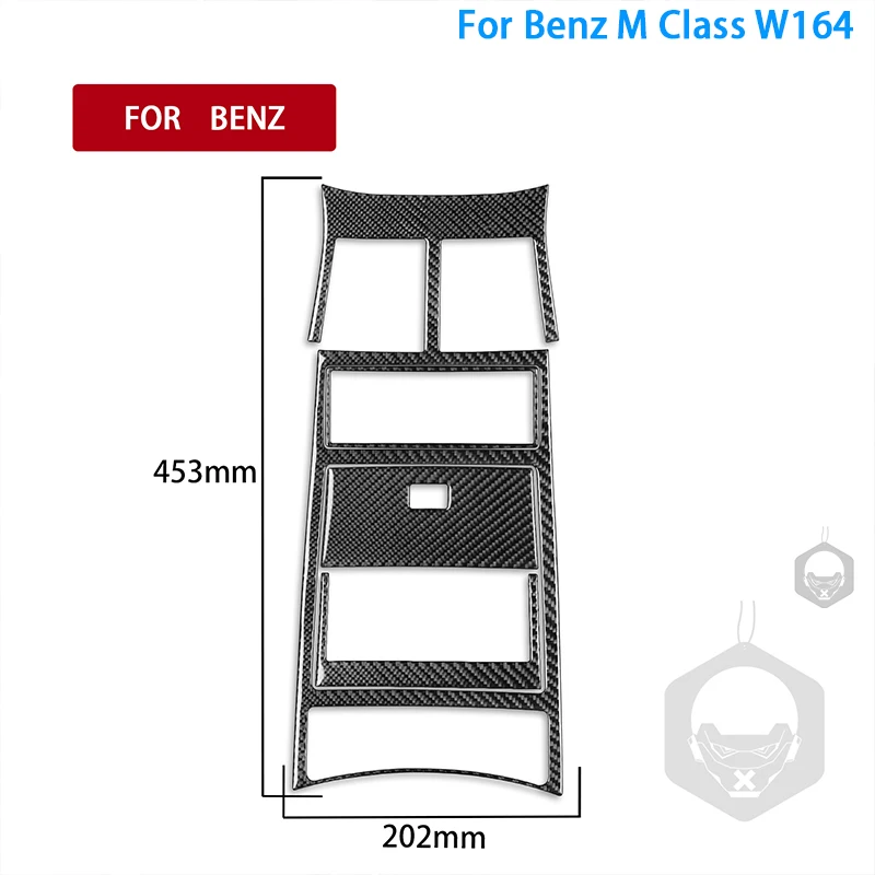 RRX-caja de almacenamiento de salida de aire trasera para coche, accesorios de pegatinas de cubierta embellecedora de fibra de carbono Real para mercedes-benz W164, clase 2005-2011 M