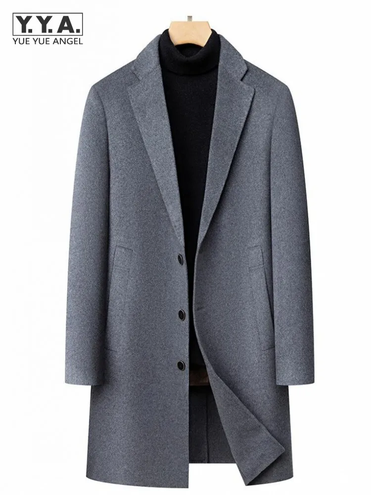 الشتاء أزياء الرجال انفصال أوزة أسفل بطانة سترة طويلة فضفاضة تناسب واحدة الصدر خندق معطف رفض طوق معطف دافئ #1